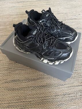 Balenciaga Track Black Faded Trainer Sneakers